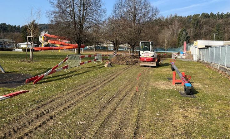 Leitungsgrabungen beim Freibad Gallneukirchen (Foto: Stadtgemeinde Gallneukirchen)