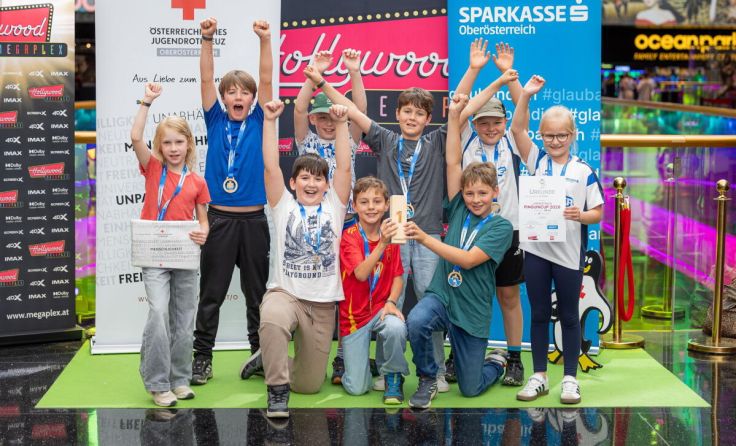 Die Siegerstaffel der 4. Klassen aus der VS Julbach (Foto: OÖRK/Antonio Bayer)