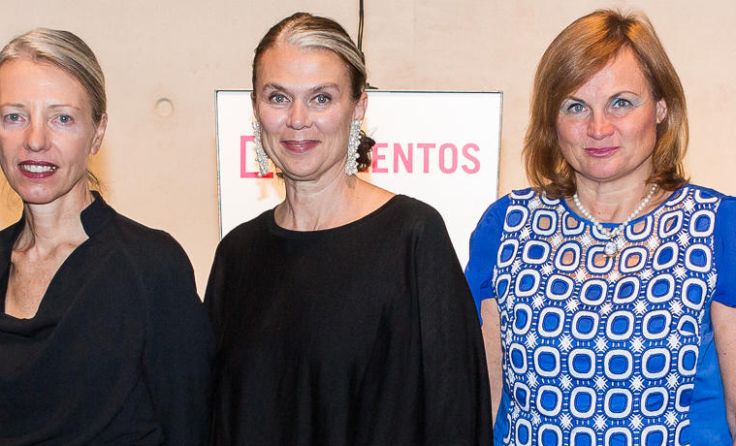 Die Kuratorinnen Stella Rollig, Sabine Fellner und Elisabeth Nowak-Thaller. Foto: Philipp Greindl