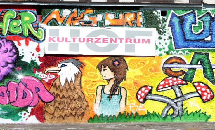 Bei der Freestyle Factory gibt‘s auch ein Graffiti Camp. Foto: Kulturzentrum HOF
