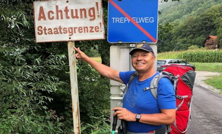 Johann Ilk an der Staatsgrenze Foto: privat