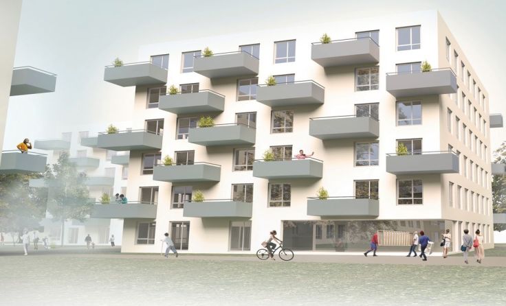 Grafik der neuen Wohnanlage "winkler park" Foto: GWG/archinauten