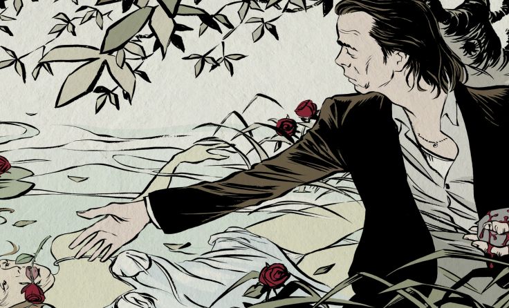 Reinhard Kleist zeigt seine Arbeit "Nick Cave – Mercy on me". Foto: Reinhard Kleist