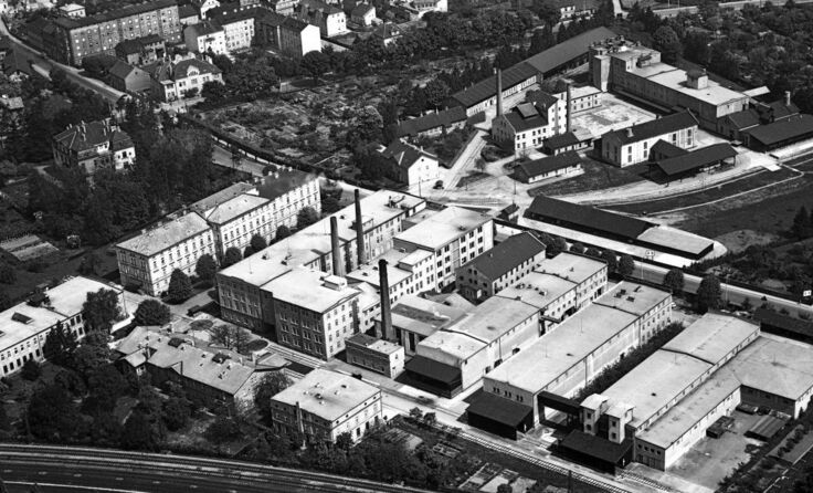 Die Linzer Franck-Kaffeefabrik um das Jahr 1960. (Foto: Archiv der Stadt Linz)