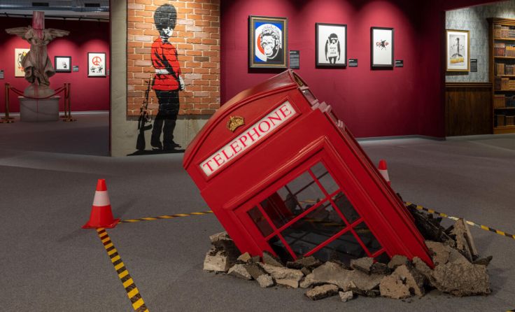 Ausstellungsansicht "The Mystery of Banksy" in der Tabakfabrik (Foto: Dominik Gruss)