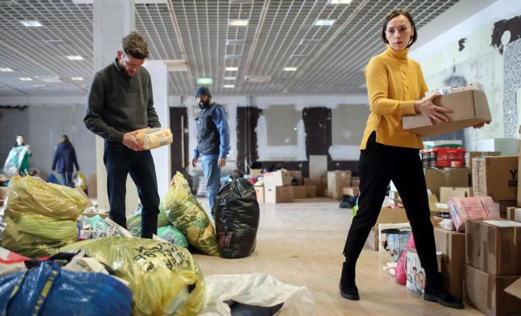 Sammellager von Spenden in Linz (Support Ukraine NOW Upper Austria) (Foto: Volker Weihbold)
