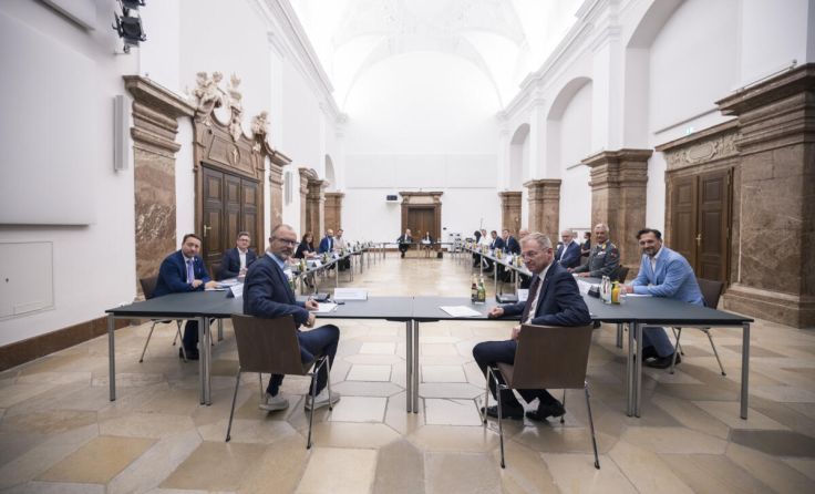 Tagung des Landessicherheitsrates Montagabend im Landhaus. (Foto: Land OÖ/Max Mayrhofer)