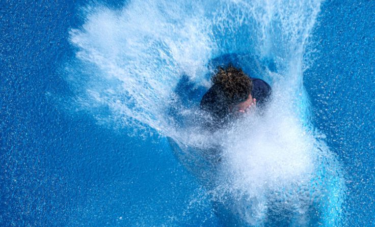 Beim Freestyle- und Arschbomben-Contest ist Kreativität gefragt. (Foto: Volker Weihbold)