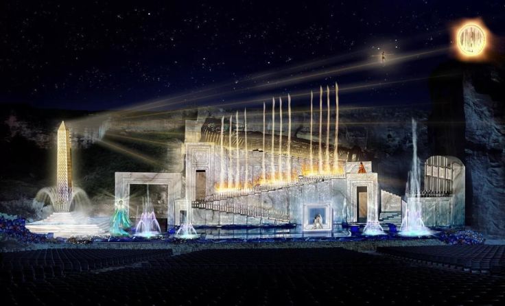 Im Steinbruch St. Margarethen wird "Aida" aufgeführt, Bühnenbild. (Foto: Thaddäus Strassberger)