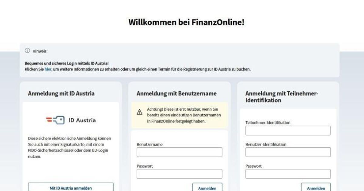FinanzOnline only with 2-factor authentication from October: Upper Austria ...
