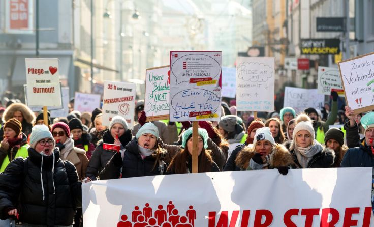 Bereits am 22. Jänner 2026 wurde an den Oö. Ordensspitälern gestreikt. (Foto: VOLKER WEIHBOLD)