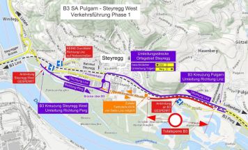 B3 zwischen Pulgarn und Steyregg wird generalsaniert – Totalsperre ab April