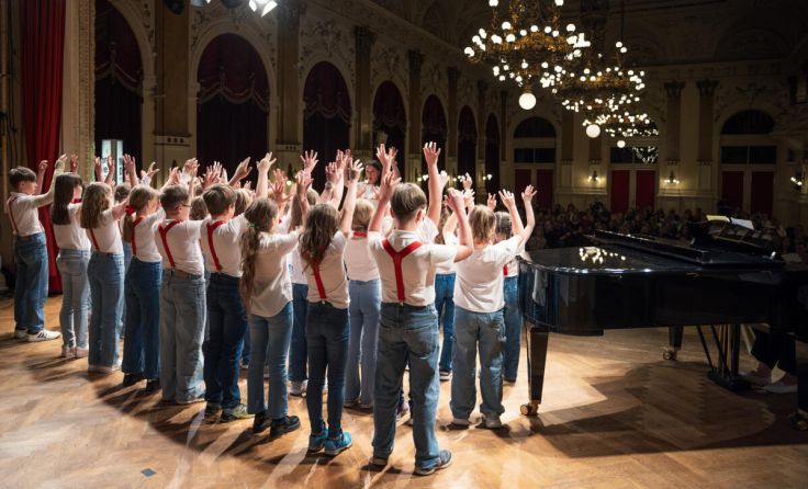 Abschluss des Landesjugendsingens im Palais Kaufmännischer Verein Linz. (Foto: Land OÖ)