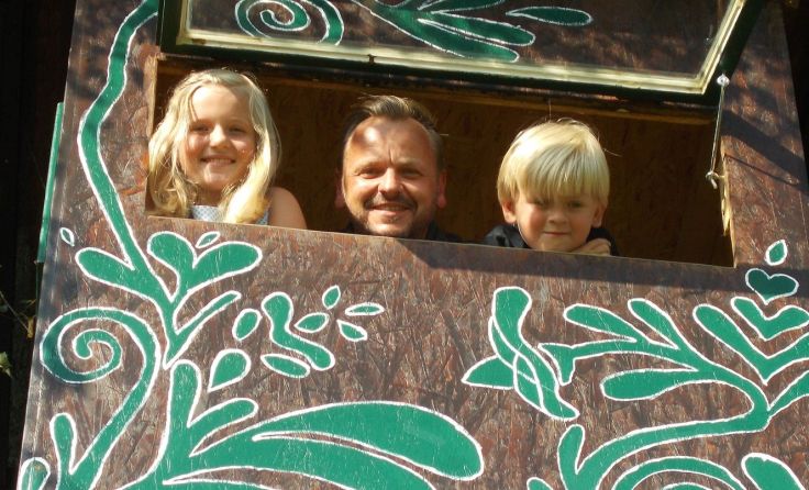 Julia Hubinger mit ihrem Papa Heino Hubinger und ihrem Bruder Niklas