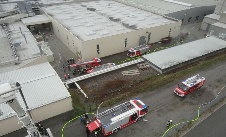Am Josko-Firmengelände fand eine Großübung der Feuerwehren statt.