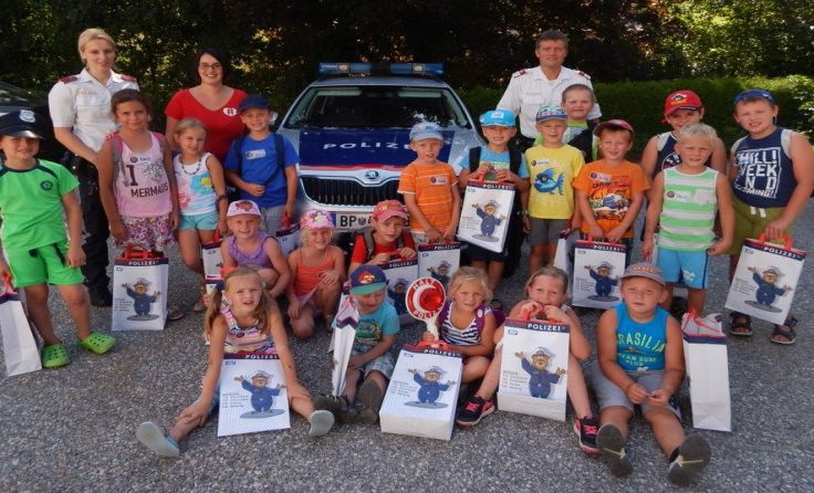 Ein Teil des Ferienprogrammes der Kinderfreunde war die Kinderpolizei.