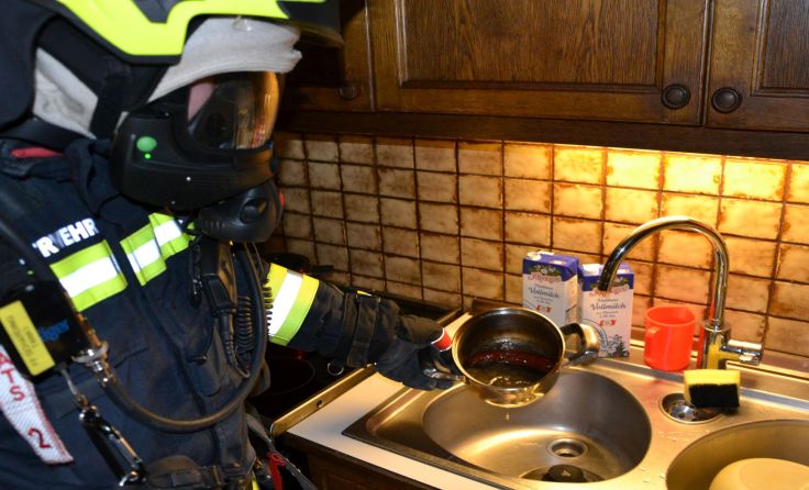 Angebranntes Kochgut war die Ursache für den Brandeinsatz. Foto: FF Schärding