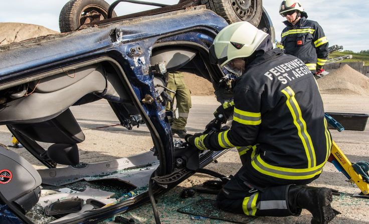 Zwei Unfallsituationen wurden simuliert. Foto: BFKDO Schärding