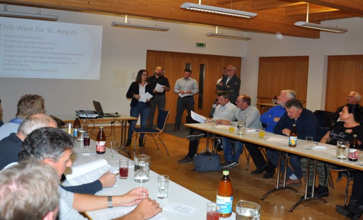 Die Arbeitsgruppe bei der Projekt-Vorstellung im Gemeinderat Foto: Gemeinde St. Aegidi
