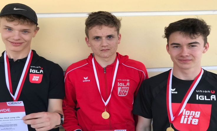 Laurenz Wilflingseder, Alexander Weiß und Johannes Weigl holten Gold. (Foto: IGLA)