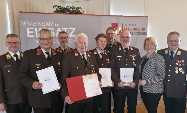 Bei der Vollversammlung wurden mehrere Kameraden geehrt. (Foto: FF Grieskirchen/Koch)