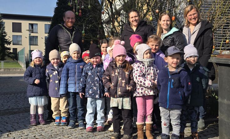 Die Kindergartenkinder waren mit Begeisterung bei der Sache. (Foto: Marktgemeinde Wallern)