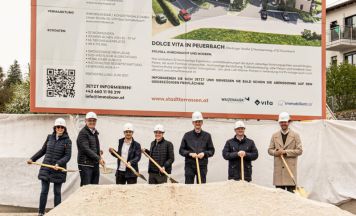 Spatenstich bei Wohnbauprojekt Stadtterrassen in Zentrum von Peuerbach