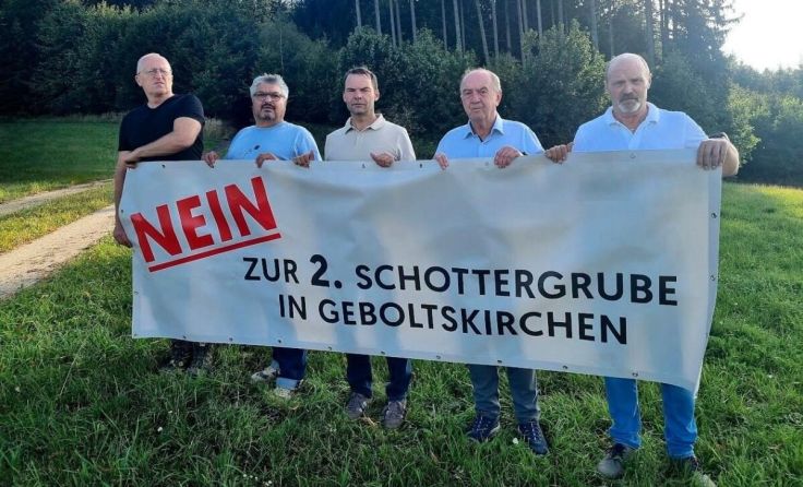 Protestaktion gegen die geplante Schottergrube (Foto: Gemeinde Geboltskirchen)