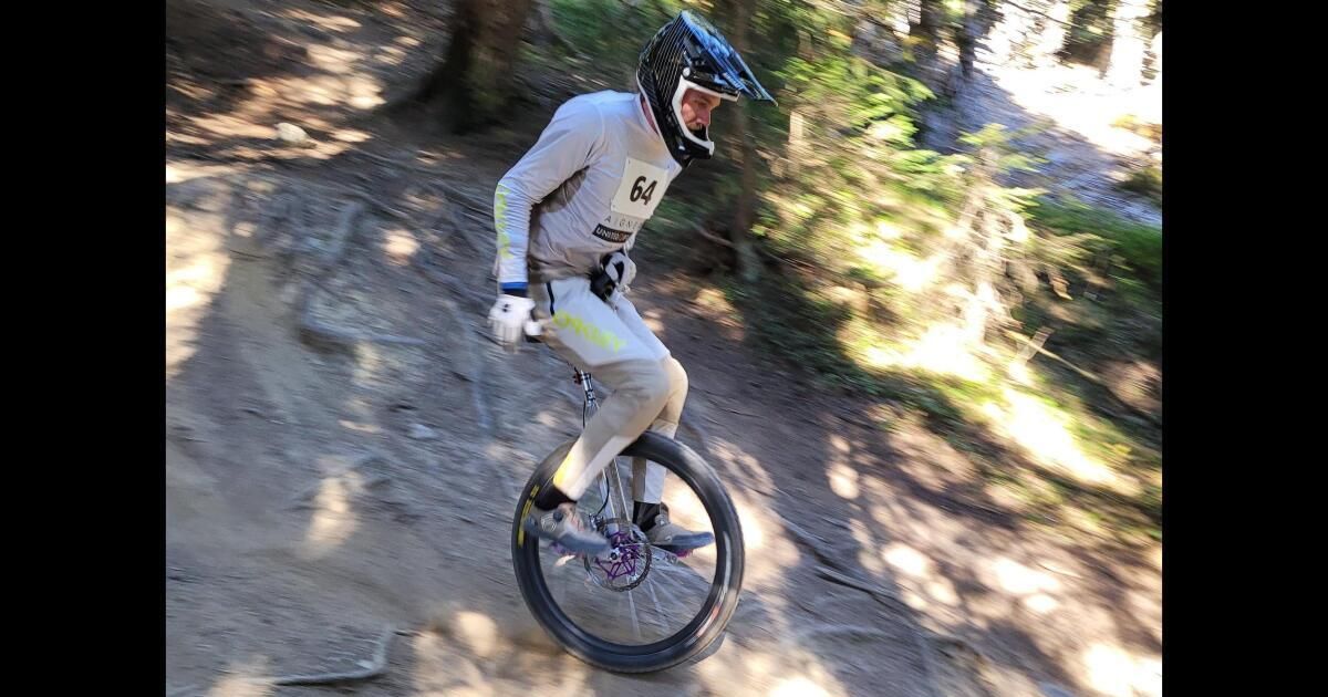 Johannes Baumkirchner from Gallspach wins unicycle downhill