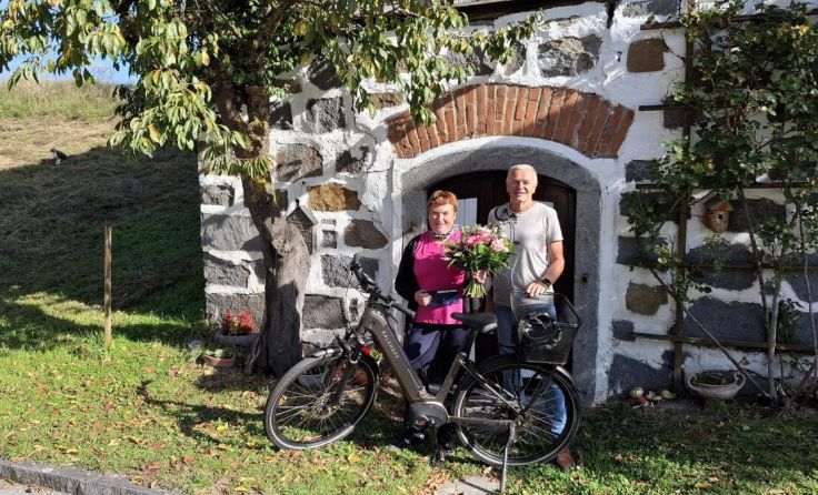 Eva Stockinger mit Leopold Gfellner, Radbeauftragter von Peuerbach/Steegen (Foto: Gfellner)