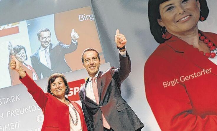 Die SP-Vorsitzende Birgit Gerstorfer und Bundeskanzler Christian Kern Foto: Schwarzl