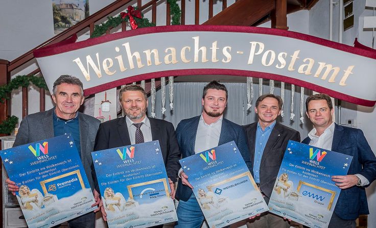 Sponsoren und Partner für den Welser Ledererturm. Foto: Wels Marketing