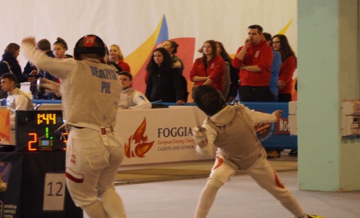 Alexander Hubner bei einem Gefecht (rechts im Bild) Foto: Fechtclub Wels