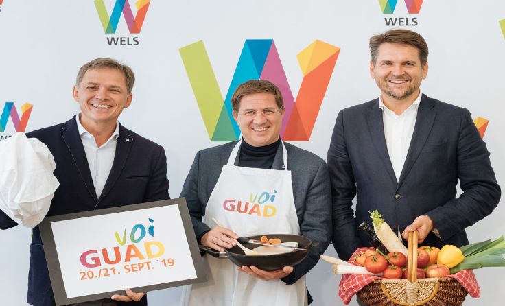 Vorfreude: Peter Jungreithmair, Bgm. Andreas Rabl (FP), VP-Str. Peter Lehner. WMT