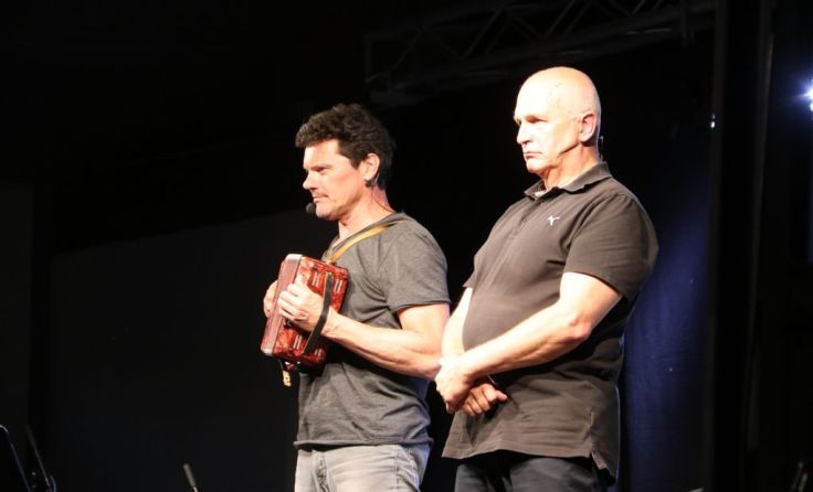 Johannes Pillinger und Fritz Egger bei ihrem Auftritt. Foto: Alfred Wolf