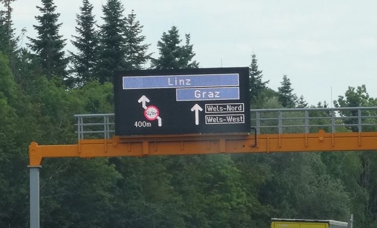 Anzeige A 8 vor dem Knoten Wels Foto: Asfinag