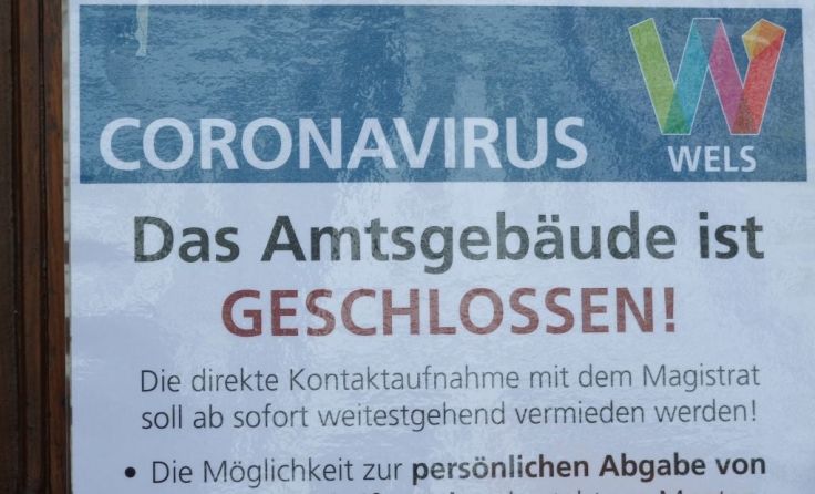 Ausgehängt am Welser Rathaus. Foto: Tips