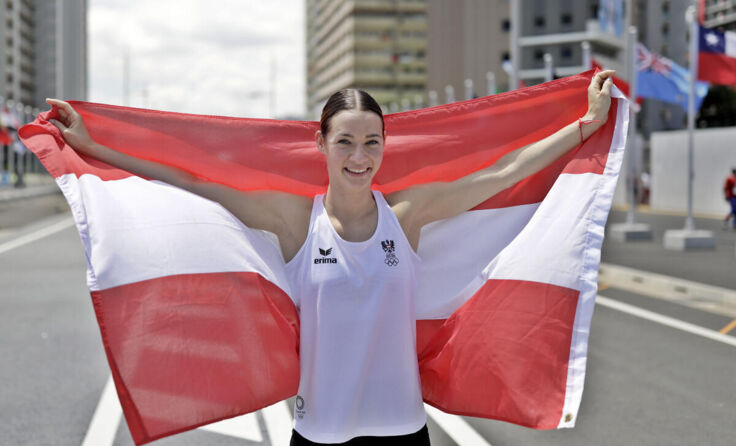 Bettina Plank darf sich über die Bronzemedaille freuen. (Foto: ÖOC)