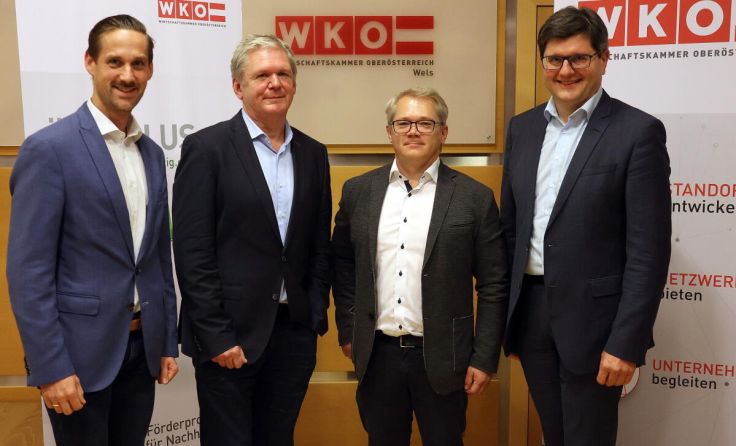 v.l.n.r.: Thomas Brindl, Günther Mayr, Alexander Huber, Franz Edlbauer (Foto: WKO Wels)