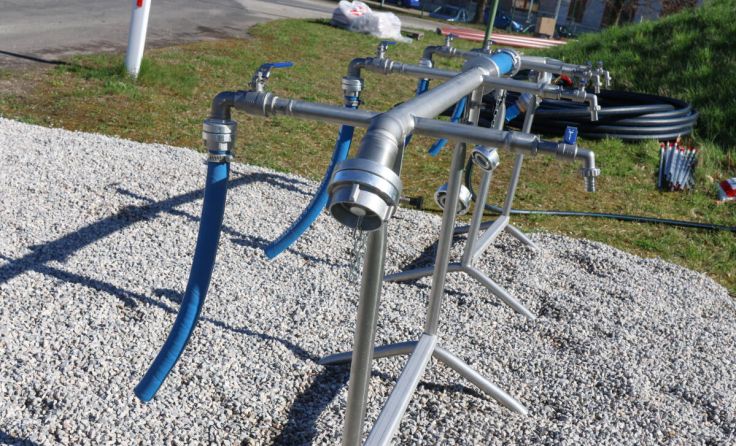 Eine der beiden öffentlichen Entnahmestellen für Trinkwasser  in der Schafwiesen. (Foto: laumat)