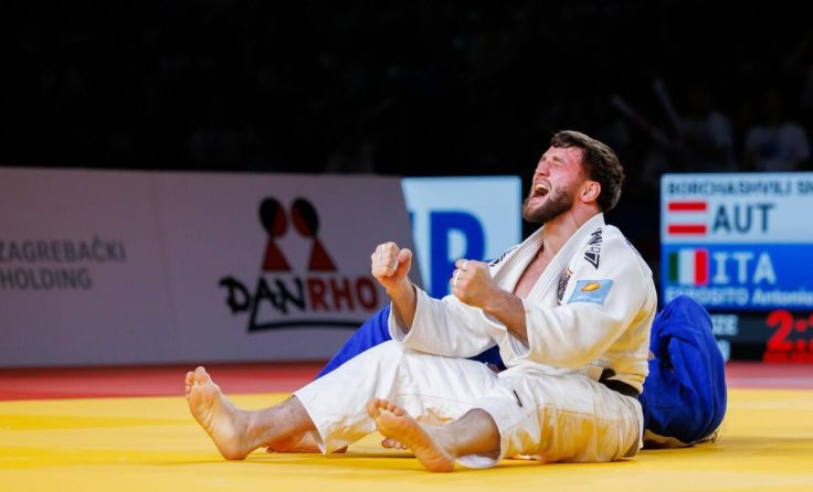 Borchashvili schreit den Jubel über Bronze hinaus. (Foto: Sellner)