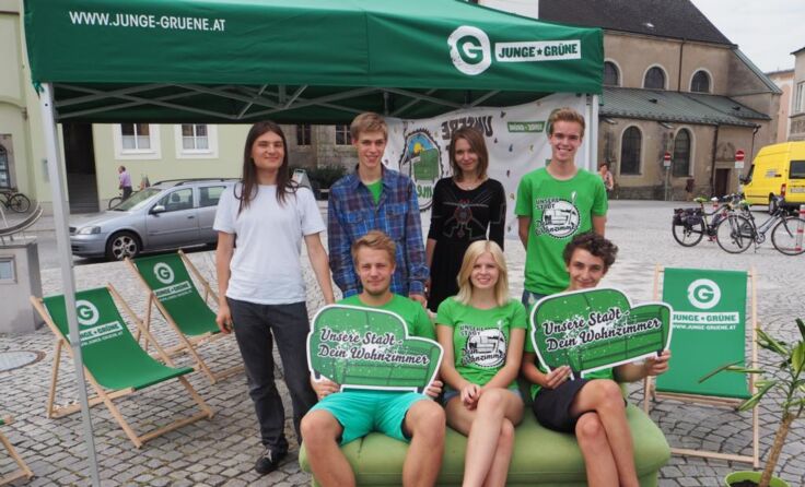 Die Jungen Grünen Freistadt beim Auftakt der „Unsere Stadt Dein Wohnzimmer"-Kampagne