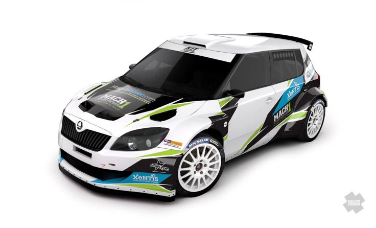 Mitte der Saison steigt Fischerlehner auf einen Skoda Fabia S2000 um.  Foto: www.rallyedesign.cz