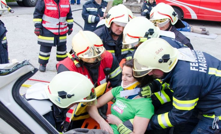 Maria Buchmayr war live bei einer Übung der FF Hagenberg dabei. Foto: Hadmar Hölzl