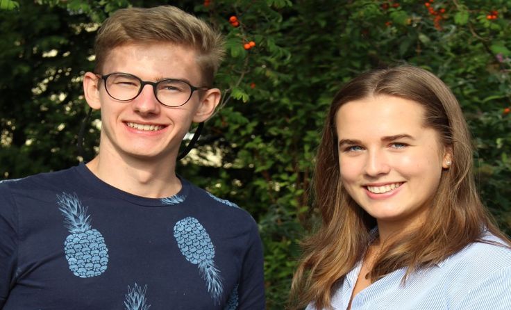Obmann Manuel Holzer und Hanna Stifter