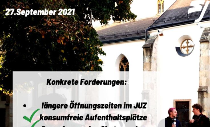 "Mehr Platz für Jugendliche" Kundgebung vom 27.September 2021 (Foto: Sj Gallneukirchen)