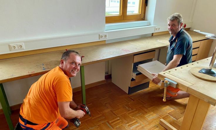 In den Sommerferien wurde fleißig umgebaut und umgeräumt. (Foto: Gemeinde)