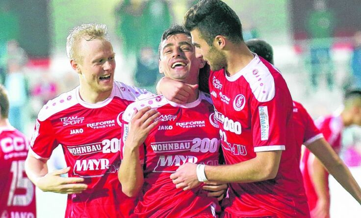 Die SKV-Torschützen, von links: David Peham, Dragan Dimic und Manuel Martic*Foto: Moser