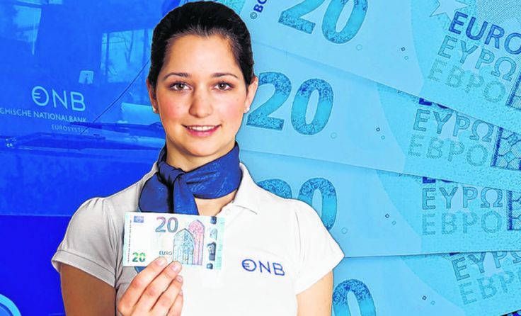 Der neue 20-Euro-Schein wird bei der Euro-Bus-Tour vorgestellt. Foto: OeNB