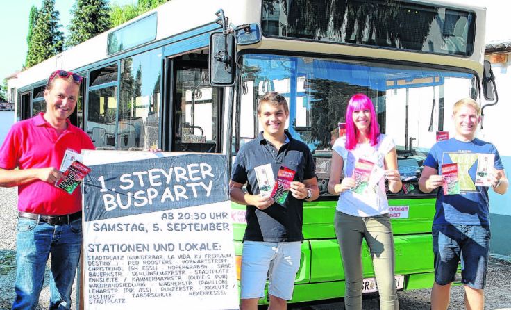 Der Bus ist am 5. September zwischen 20.30 Uhr und 3 Uhr in Steyr unterwegs.